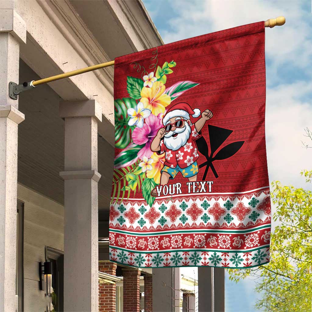 Santa Surf Mele Kalikimaka Personalized Garden Flag Aloha Tropical Christmas Vibes LT9 House Flag Red - Polynesian Pride