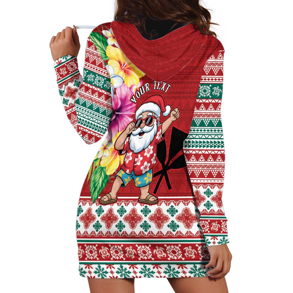Santa Surf Mele Kalikimaka Personalized Hoodie Dress Aloha Tropical Christmas Vibes LT9 - Polynesian Pride