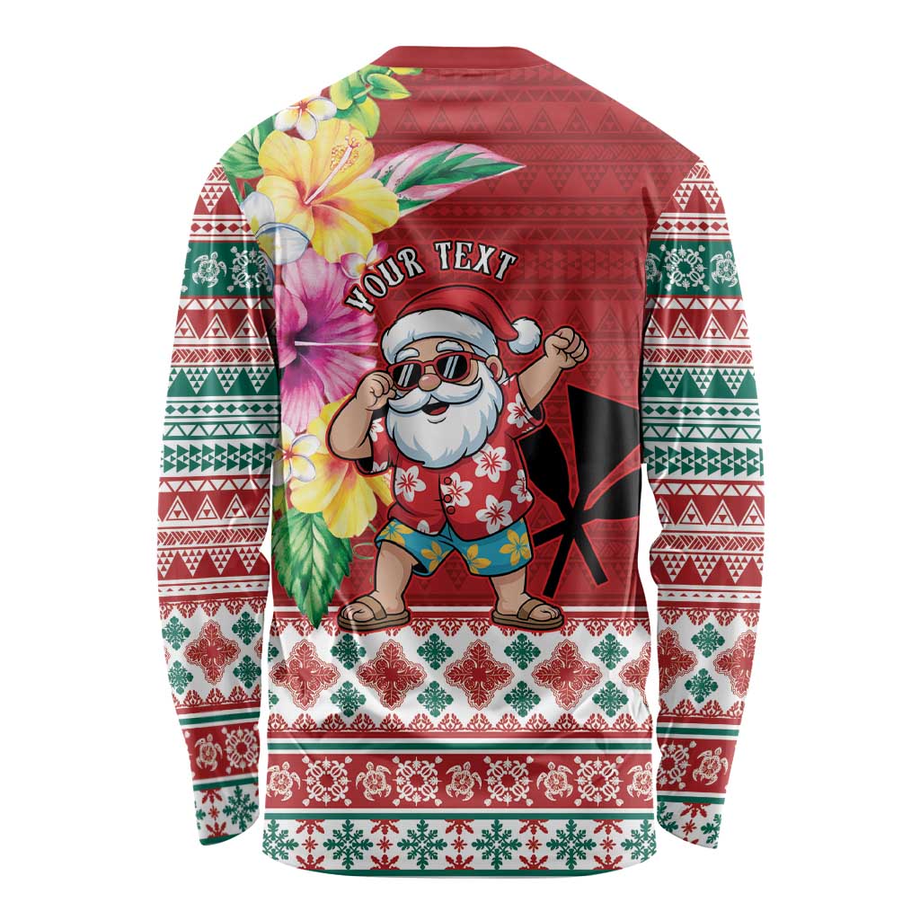 Santa Surf Mele Kalikimaka Personalized Long Sleeve Shirt Aloha Tropical Christmas Vibes LT9 - Polynesian Pride