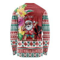 Santa Surf Mele Kalikimaka Personalized Long Sleeve Shirt Aloha Tropical Christmas Vibes LT9 - Polynesian Pride