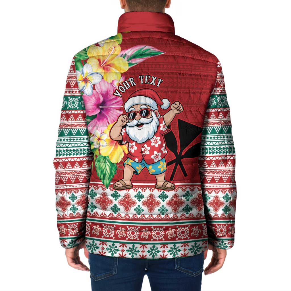 Santa Surf Mele Kalikimaka Personalized Padded Jacket Aloha Tropical Christmas Vibes LT9 - Polynesian Pride