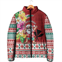 Santa Surf Mele Kalikimaka Personalized Padded Jacket Aloha Tropical Christmas Vibes LT9 - Polynesian Pride