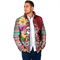 Santa Surf Mele Kalikimaka Personalized Padded Jacket Aloha Tropical Christmas Vibes LT9 - Polynesian Pride