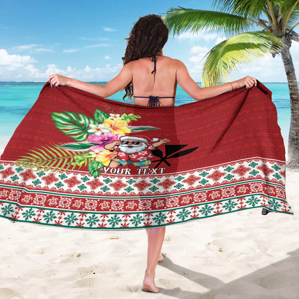 Santa Surf Mele Kalikimaka Personalized Sarong Aloha Tropical Christmas Vibes - Polynesian Pride