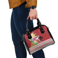 Santa Surf Mele Kalikimaka Personalized Shoulder Handbag Aloha Tropical Christmas Vibes - Polynesian Pride