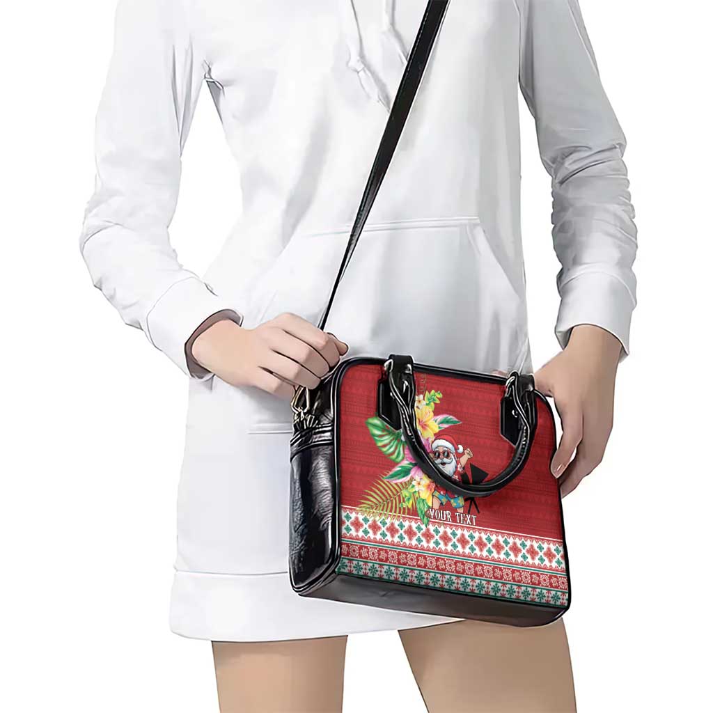 Santa Surf Mele Kalikimaka Personalized Shoulder Handbag Aloha Tropical Christmas Vibes - Polynesian Pride
