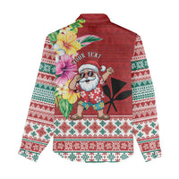 Santa Surf Mele Kalikimaka Personalized Women Casual Shirt Aloha Tropical Christmas Vibes LT9 - Polynesian Pride