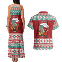 Shaka Sign Skull Mele Kalikimaka Personalized Couples Matching Tank Maxi Dress and Hawaiian Shirt Hawaiian Quilt Pattern LT9 - Polynesian Pride