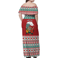 Shaka Sign Skull Mele Kalikimaka Personalized Family Matching Off Shoulder Maxi Dress and Hawaiian Shirt Hawaiian Quilt Pattern LT9 - Polynesian Pride