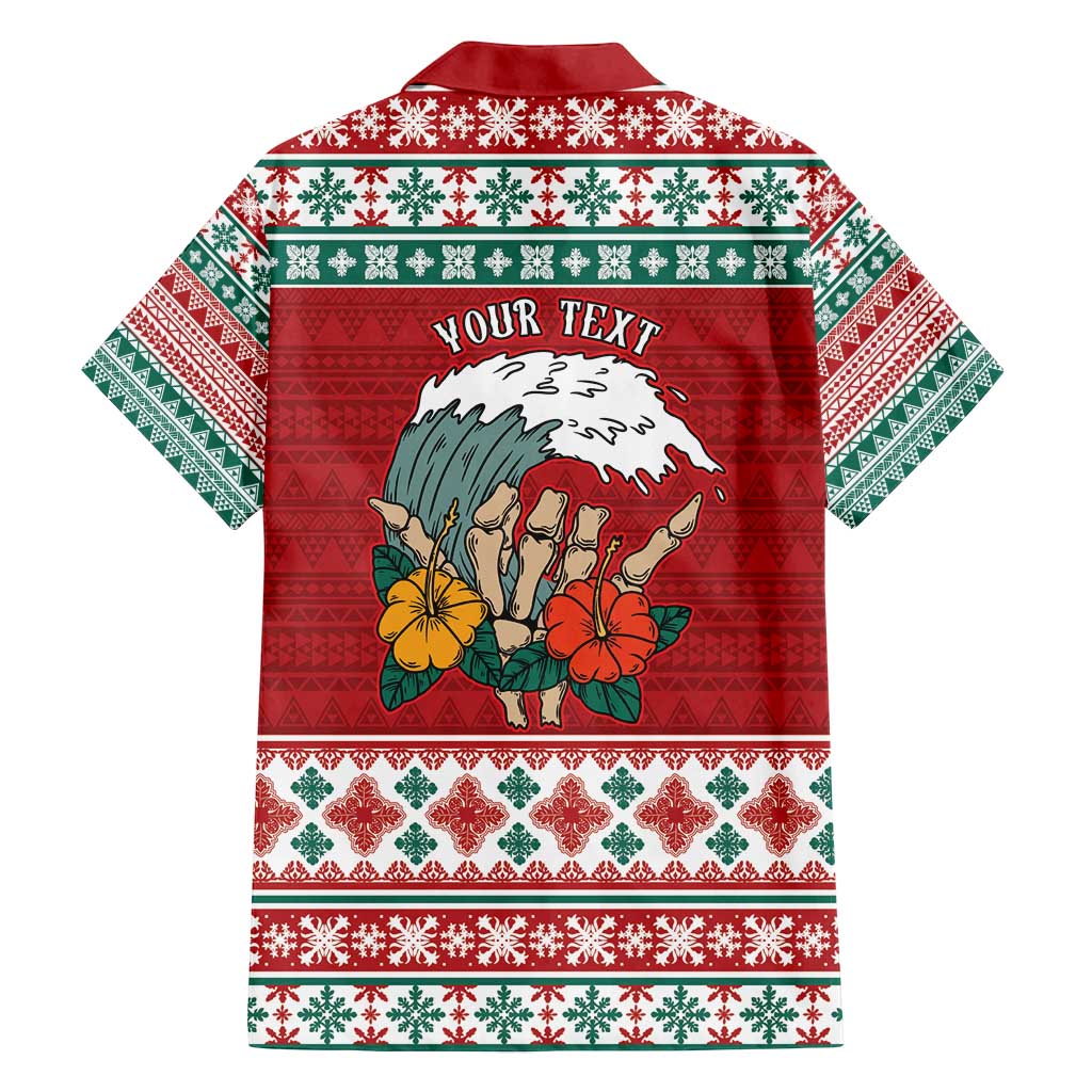 Shaka Sign Skull Mele Kalikimaka Personalized Family Matching Off Shoulder Short Dress and Hawaiian Shirt Hawaiian Quilt Pattern LT9 - Polynesian Pride