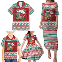 Shaka Sign Skull Mele Kalikimaka Personalized Family Matching Puletasi and Hawaiian Shirt Hawaiian Quilt Pattern LT9 - Polynesian Pride