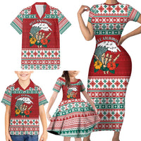 Shaka Sign Skull Mele Kalikimaka Personalized Family Matching Short Sleeve Bodycon Dress and Hawaiian Shirt Hawaiian Quilt Pattern LT9 - Polynesian Pride