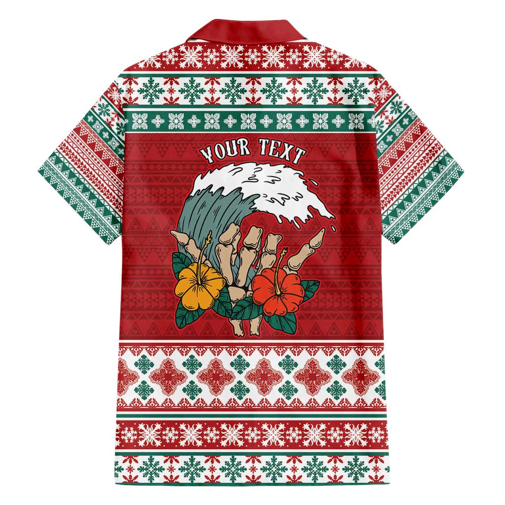 Shaka Sign Skull Mele Kalikimaka Personalized Family Matching Short Sleeve Bodycon Dress and Hawaiian Shirt Hawaiian Quilt Pattern LT9 - Polynesian Pride