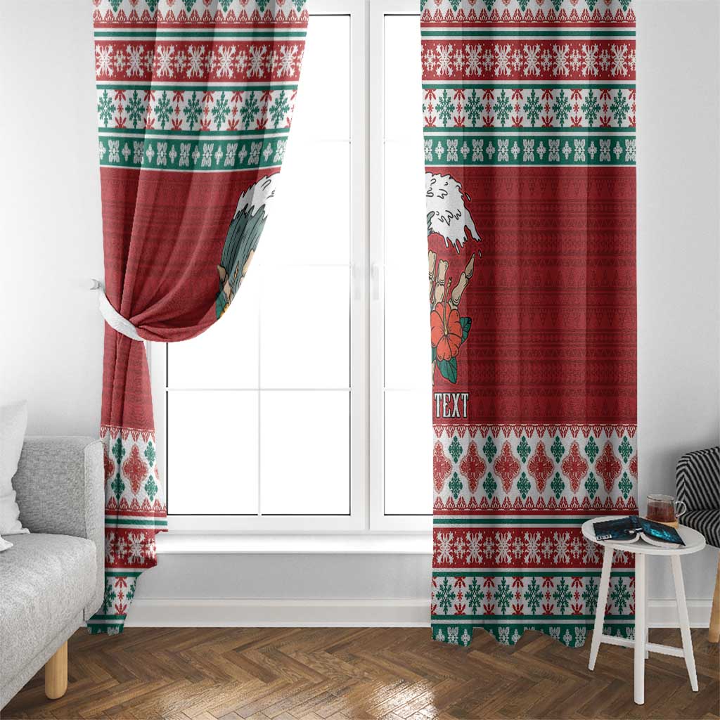 Shaka Sign Skull Mele Kalikimaka Personalized Window Curtain Hawaiian Quilt Pattern LT9 - Polynesian Pride