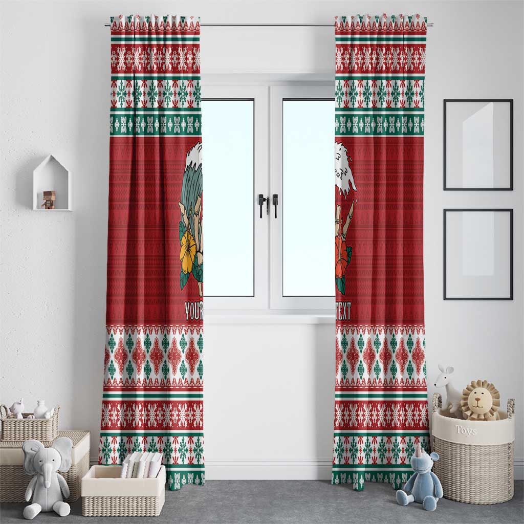 Shaka Sign Skull Mele Kalikimaka Personalized Window Curtain Hawaiian Quilt Pattern LT9 - Polynesian Pride