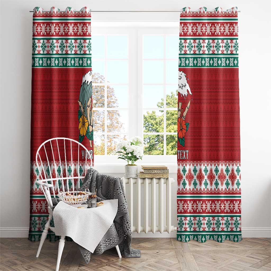 Shaka Sign Skull Mele Kalikimaka Personalized Window Curtain Hawaiian Quilt Pattern LT9 - Polynesian Pride