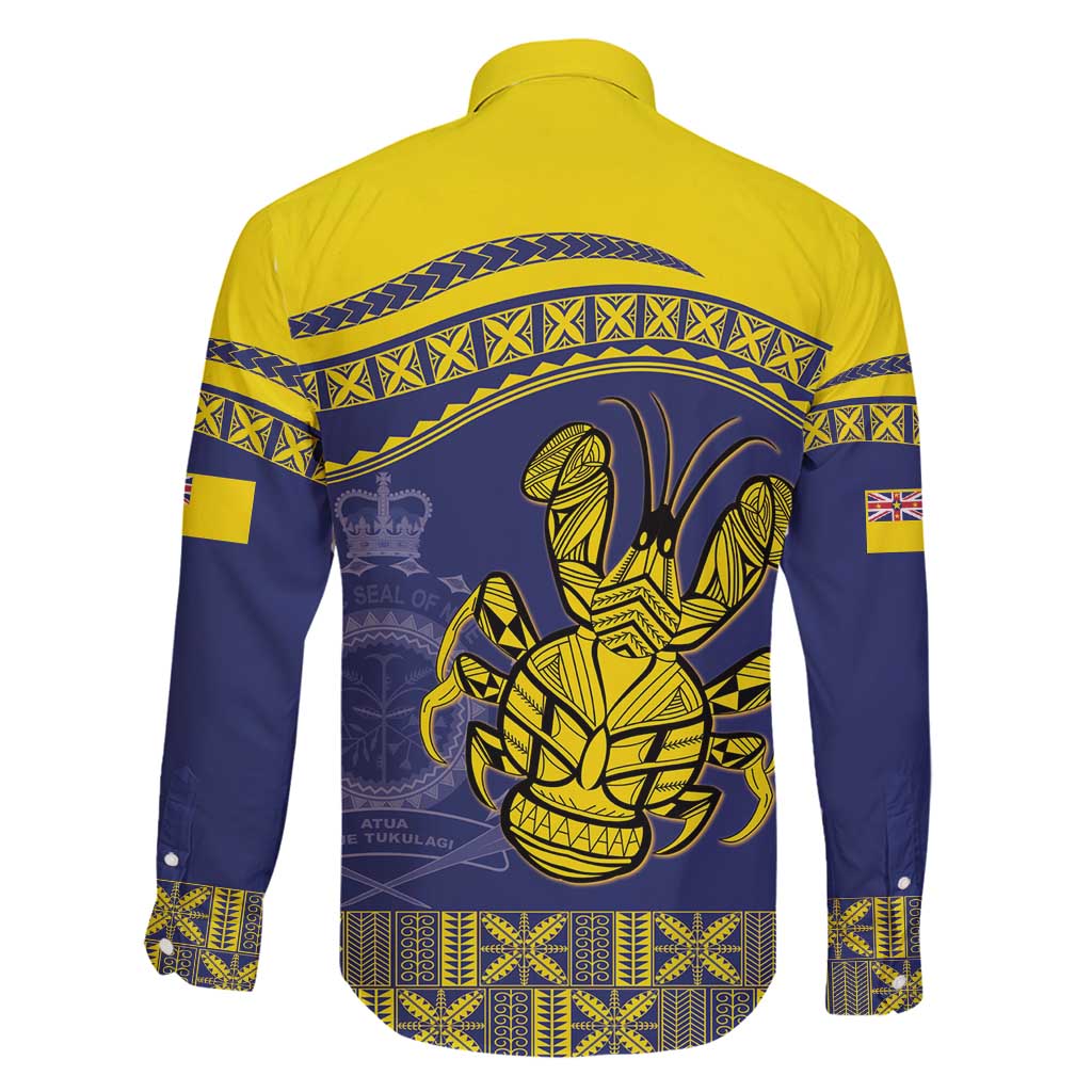 Niue Coconut Crab Family Matching Off Shoulder Short Dress and Hawaiian Shirt Rock of Polynesia LT9 - Polynesian Pride