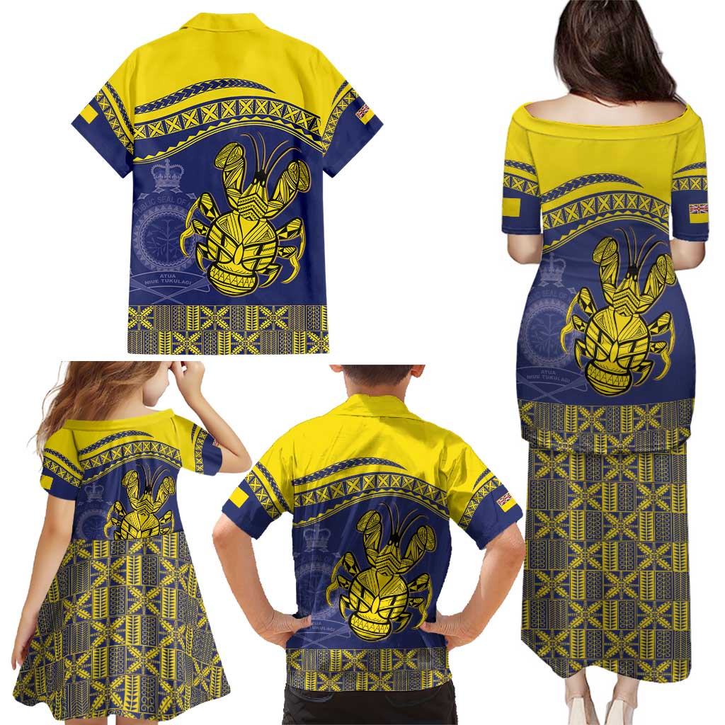 Niue Coconut Crab Family Matching Puletasi and Hawaiian Shirt Rock of Polynesia LT9 - Polynesian Pride