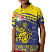 Niue Coconut Crab Kid Polo Shirt Rock of Polynesia LT9 Kid Gold - Polynesian Pride