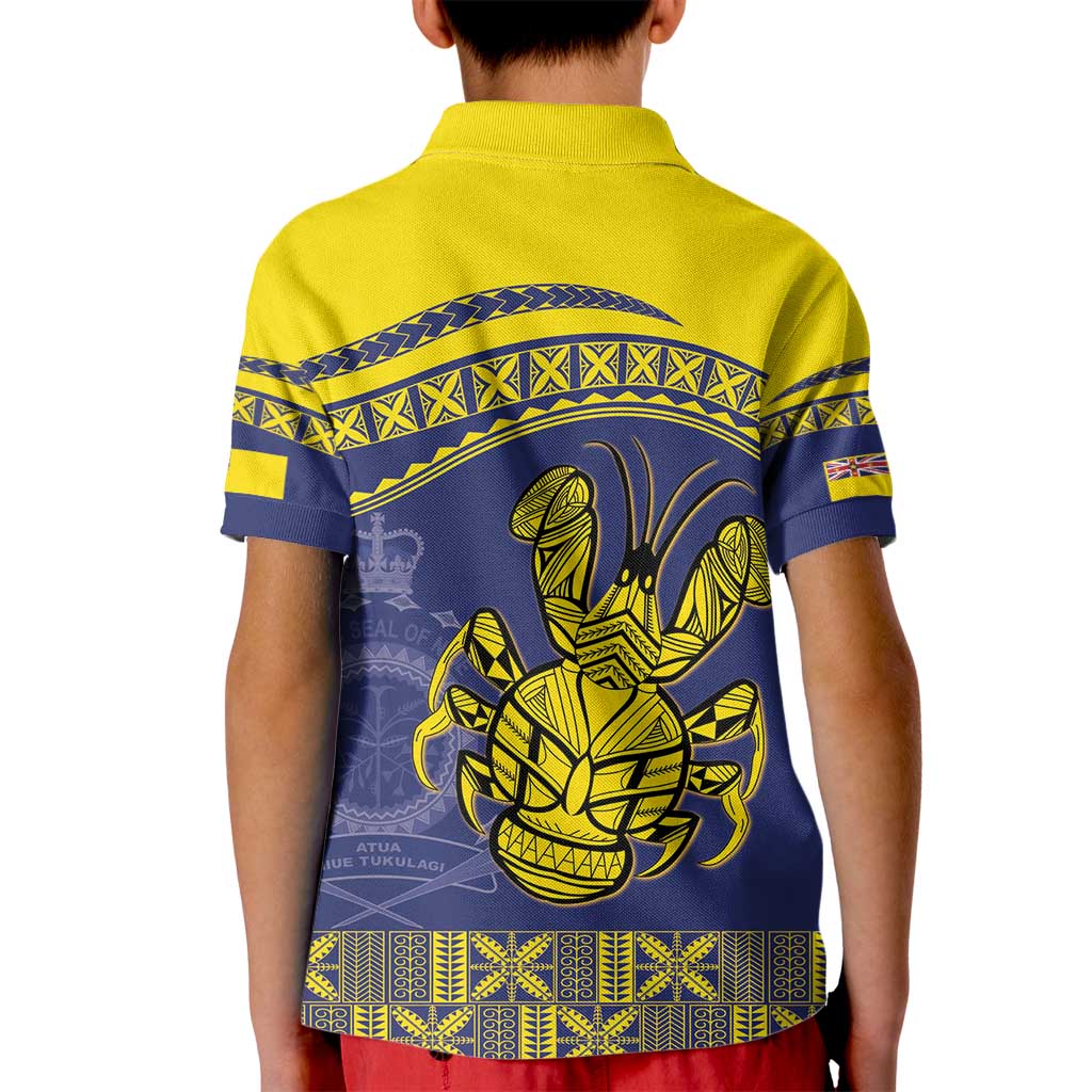 Niue Coconut Crab Kid Polo Shirt Rock of Polynesia LT9 - Polynesian Pride