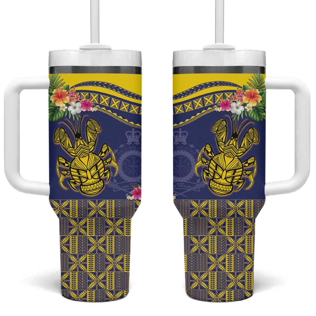 Niue Coconut Crab Tumbler With Handle Rock of Polynesia LT9 One Size: 40 oz Gold - Polynesian Pride