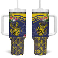 Niue Coconut Crab Tumbler With Handle Rock of Polynesia LT9 One Size: 40 oz Gold - Polynesian Pride