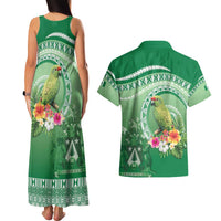 Norfolk Parakeet Tropical Couples Matching Tank Maxi Dress and Hawaiian Shirt Norfolk Island Tribal Pattern LT9 - Polynesian Pride
