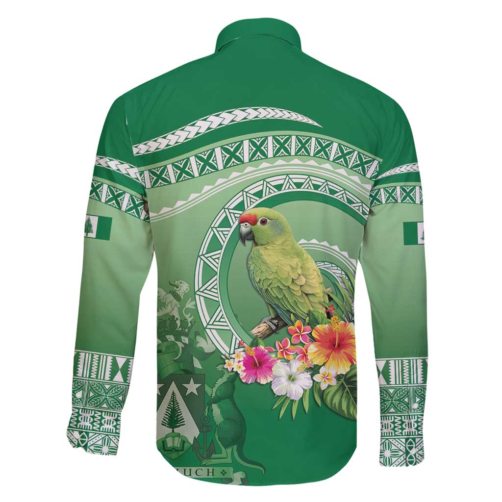 Norfolk Parakeet Tropical Family Matching Long Sleeve Bodycon Dress and Hawaiian Shirt Norfolk Island Tribal Pattern LT9 - Polynesian Pride