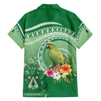 Norfolk Parakeet Tropical Family Matching Tank Maxi Dress and Hawaiian Shirt Norfolk Island Tribal Pattern LT9 - Polynesian Pride
