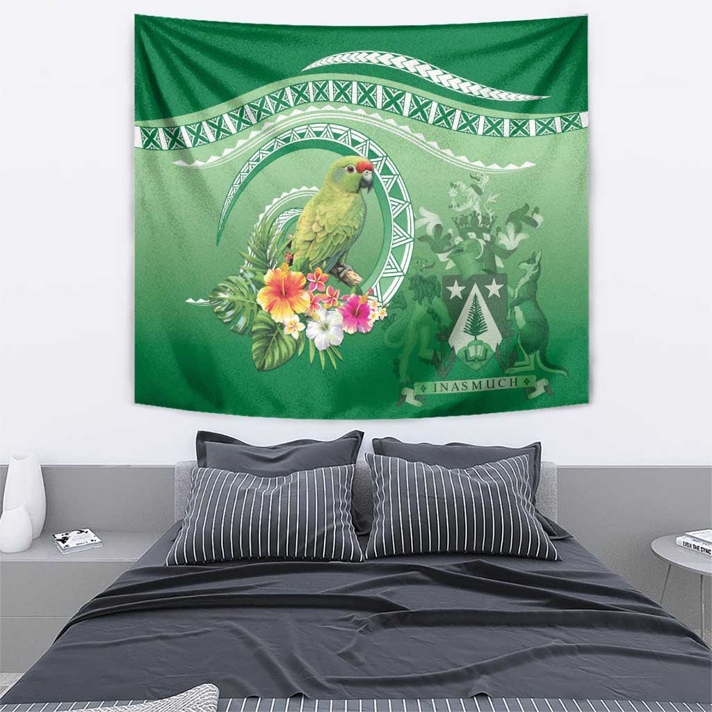 Norfolk Parakeet Tropical Tapestry Norfolk Island Tribal Pattern