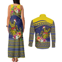 Monuina e Kilisimasi Niue Christmas Couples Matching Tank Maxi Dress and Long Sleeve Button Shirt Niuean Tribal Pattern LT9 - Polynesian Pride