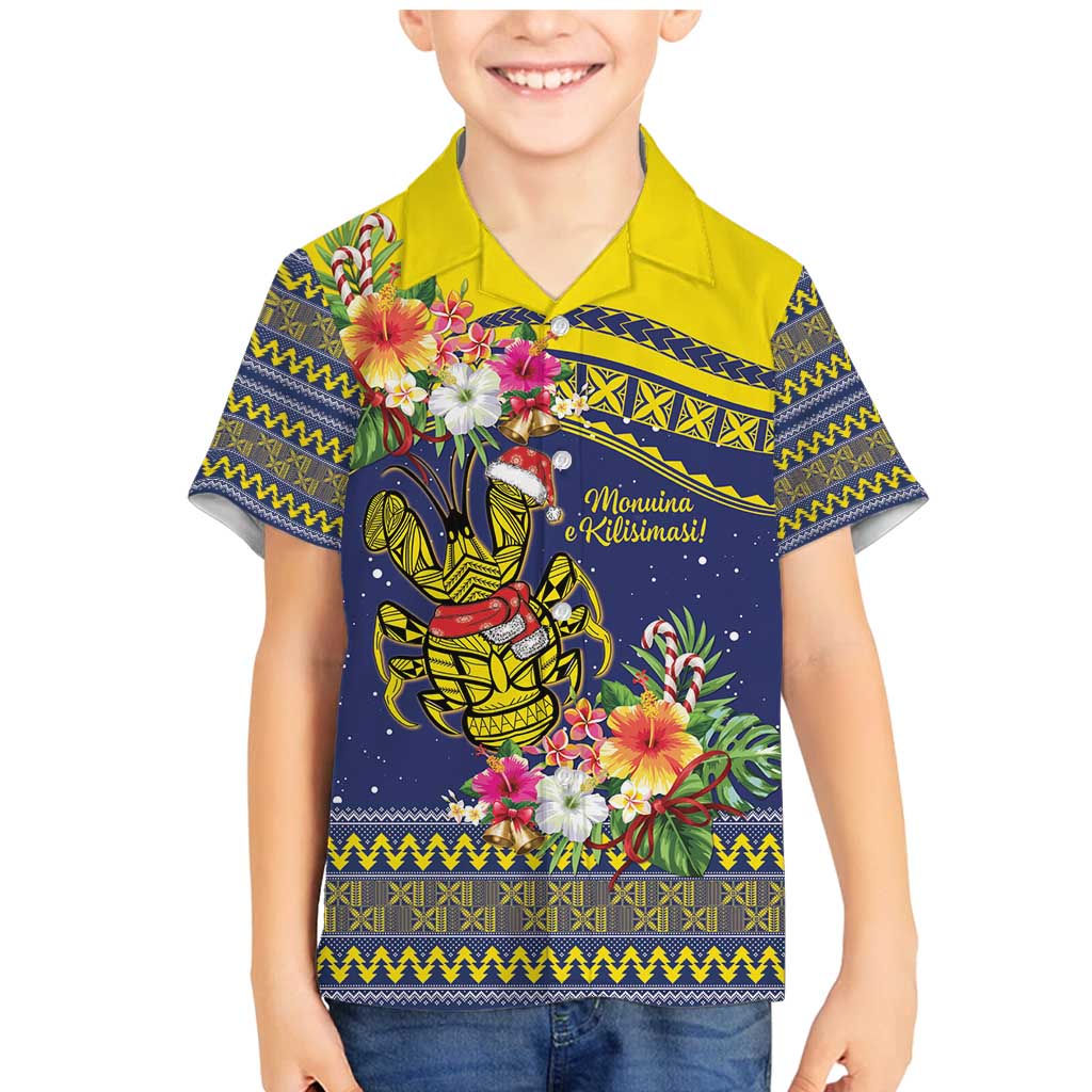 Monuina e Kilisimasi Niue Christmas Family Matching Mermaid Dress and Hawaiian Shirt Niuean Tribal Pattern LT9 Son's Shirt Gold - Polynesian Pride