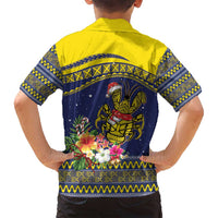 Monuina e Kilisimasi Niue Christmas Family Matching Off Shoulder Maxi Dress and Hawaiian Shirt Niuean Tribal Pattern LT9 - Polynesian Pride