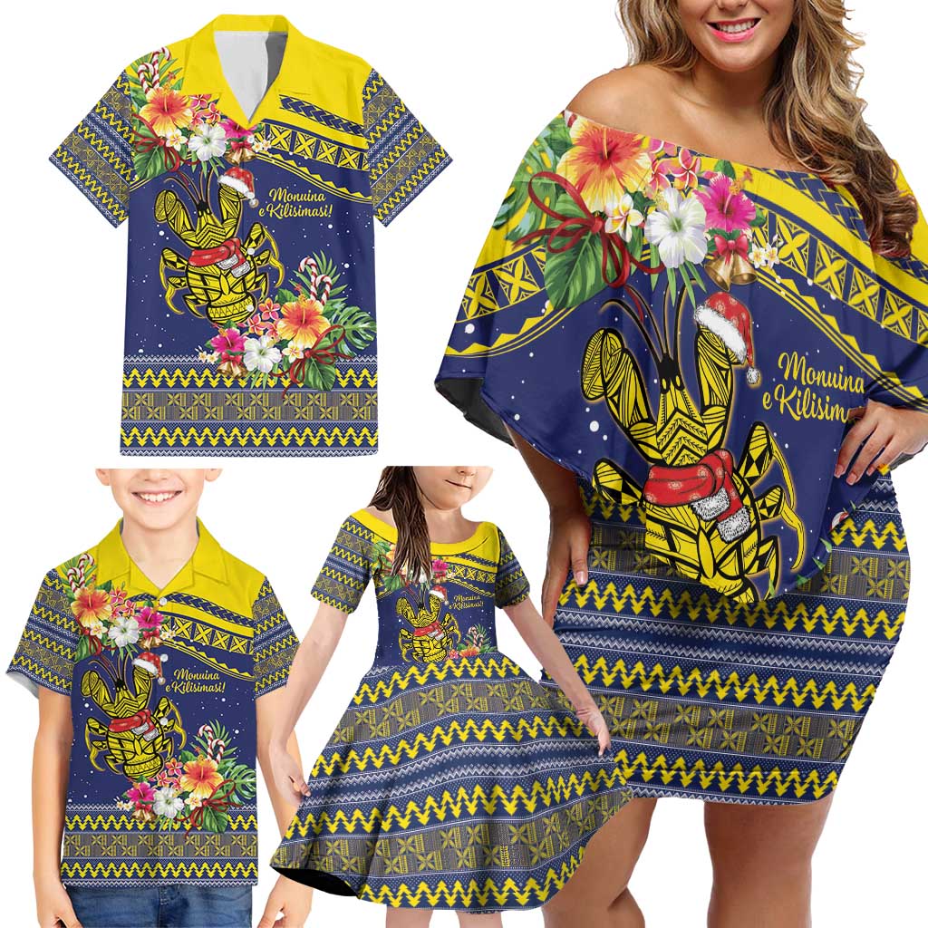 Monuina e Kilisimasi Niue Christmas Family Matching Off Shoulder Short Dress and Hawaiian Shirt Niuean Tribal Pattern LT9 - Polynesian Pride