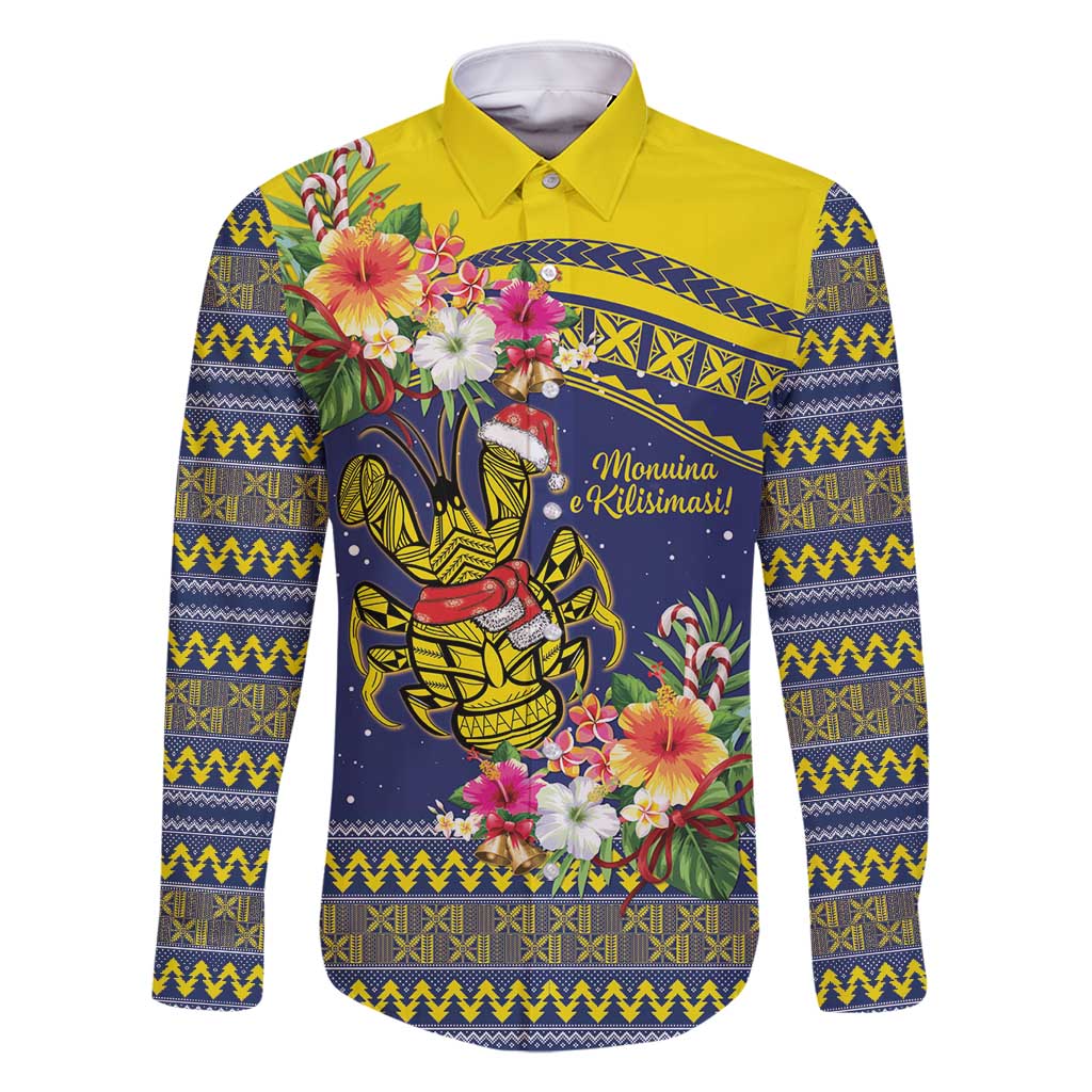 Monuina e Kilisimasi Niue Christmas Family Matching Off Shoulder Short Dress and Hawaiian Shirt Niuean Tribal Pattern LT9 Dad's Shirt - Long Sleeve Gold - Polynesian Pride