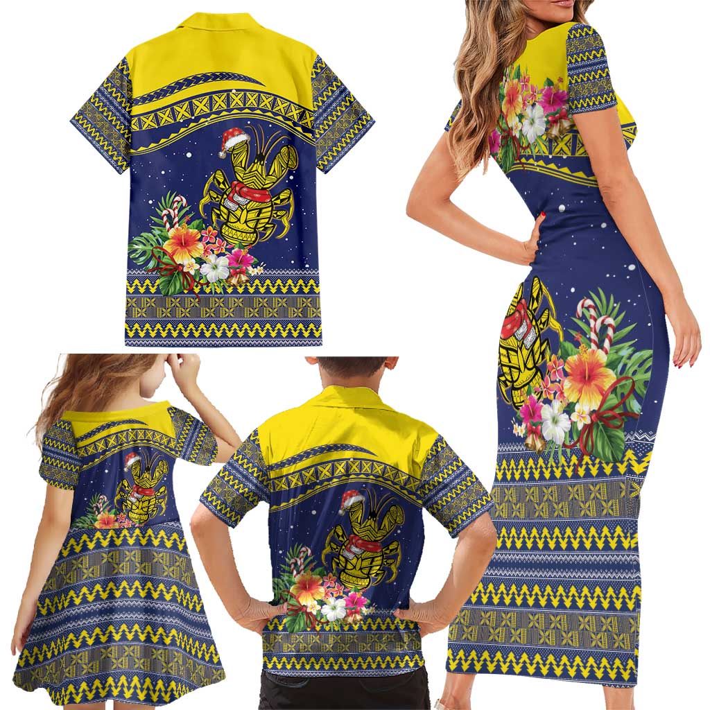 Monuina e Kilisimasi Niue Christmas Family Matching Short Sleeve Bodycon Dress and Hawaiian Shirt Niuean Tribal Pattern LT9 - Polynesian Pride