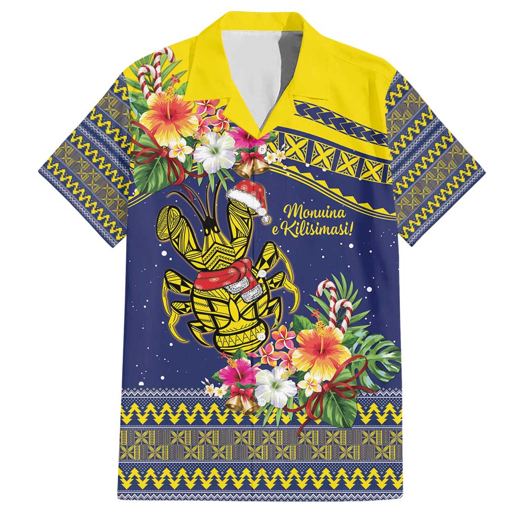 Monuina e Kilisimasi Niue Christmas Family Matching Short Sleeve Bodycon Dress and Hawaiian Shirt Niuean Tribal Pattern LT9 Dad's Shirt - Short Sleeve Gold - Polynesian Pride