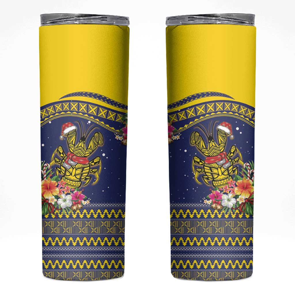 Monuina e Kilisimasi Niue Christmas Skinny Tumbler Niuean Tribal Pattern LT9 Gold - Polynesian Pride