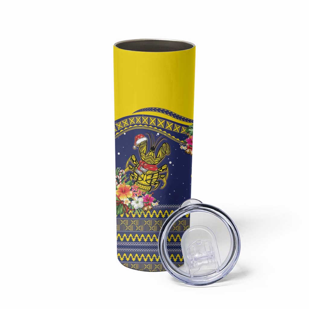 Monuina e Kilisimasi Niue Christmas Skinny Tumbler Niuean Tribal Pattern LT9 - Polynesian Pride
