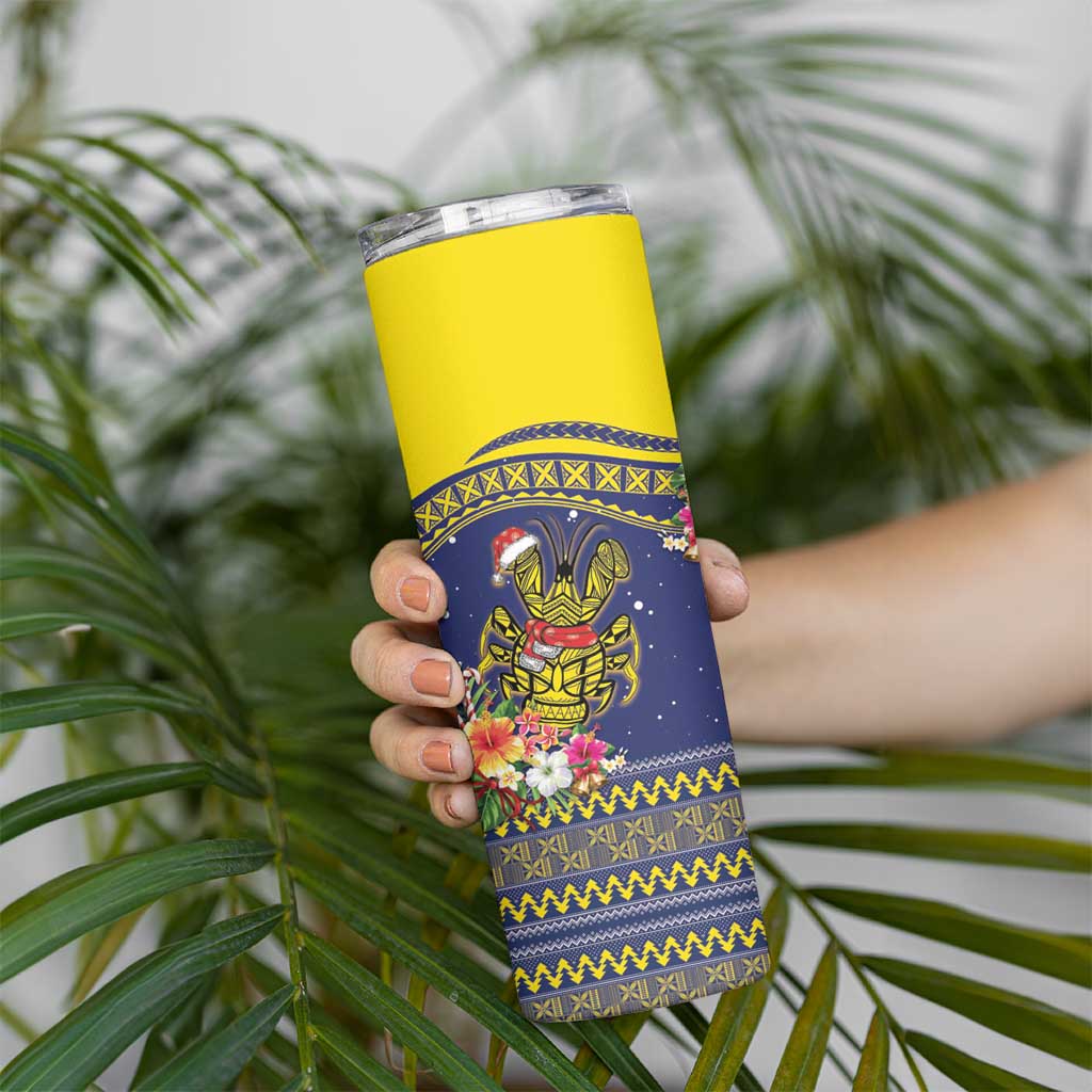 Monuina e Kilisimasi Niue Christmas Skinny Tumbler Niuean Tribal Pattern LT9 - Polynesian Pride