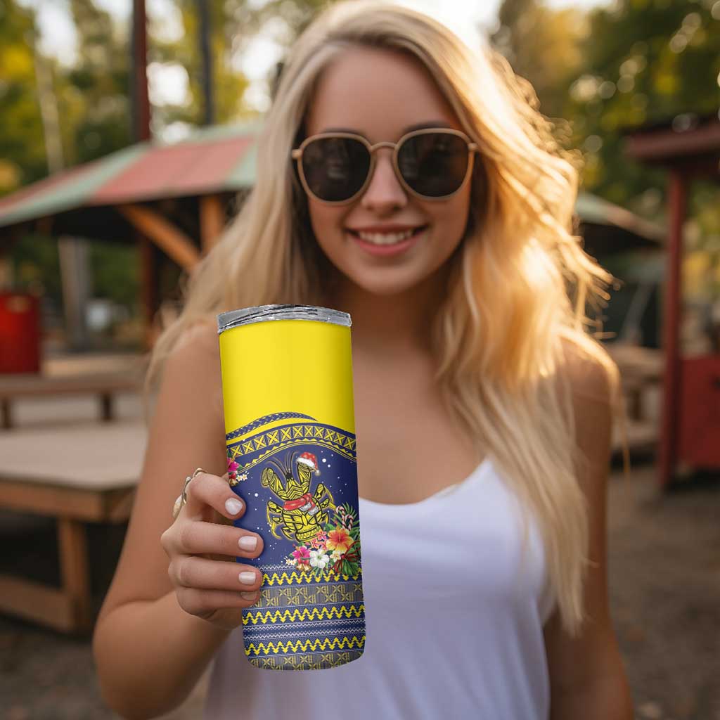 Monuina e Kilisimasi Niue Christmas Skinny Tumbler Niuean Tribal Pattern LT9 - Polynesian Pride