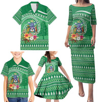 Norfolk Island Pine Tree Christmas Family Matching Puletasi and Hawaiian Shirt Coat of Arm and Polynesian Pattern LT9 - Polynesian Pride