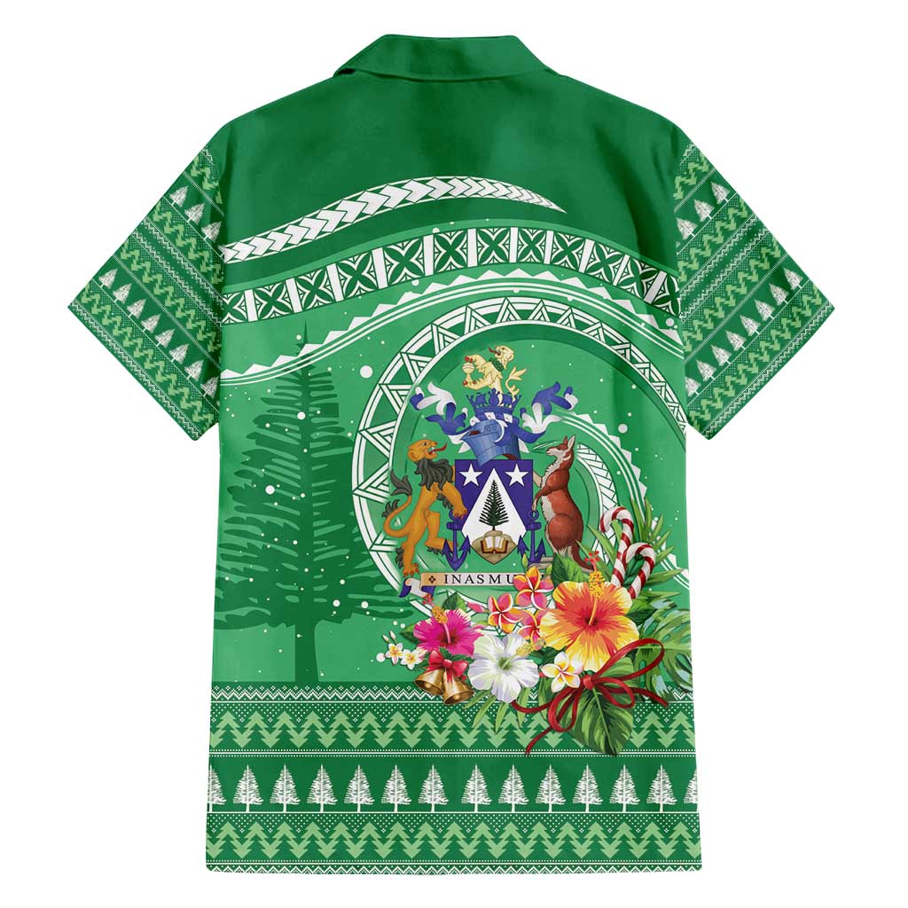 Norfolk Island Pine Tree Christmas Family Matching Summer Maxi Dress and Hawaiian Shirt Coat of Arm and Polynesian Pattern LT9 - Polynesian Pride