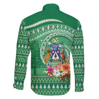Norfolk Island Pine Tree Christmas Family Matching Tank Maxi Dress and Hawaiian Shirt Coat of Arm and Polynesian Pattern LT9 - Polynesian Pride