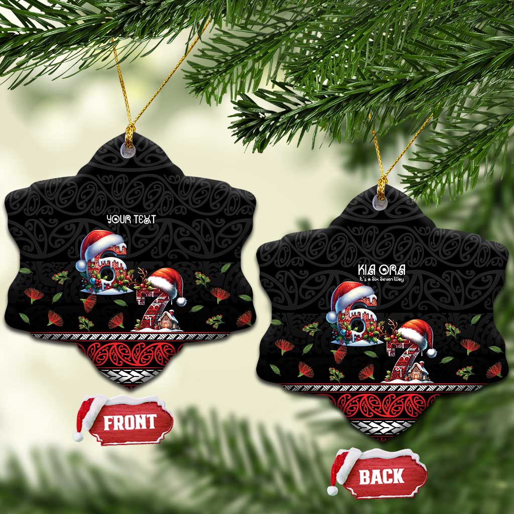 Aotearoa Six Seven Personalized Ceramic Ornament New Zealand Funny Christmas - Polynesian Pride