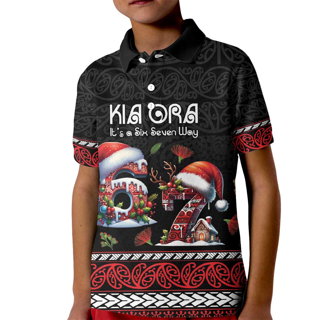 Aotearoa Six Seven Personalized Kid Polo Shirt New Zealand Funny Christmas LT9 Kid Red - Polynesian Pride