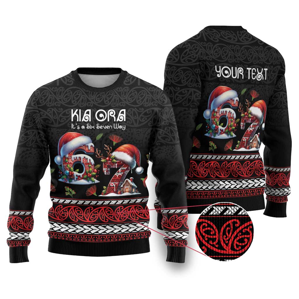 Aotearoa Six Seven Personalized Ugly Christmas Sweater New Zealand Funny Christmas LT9 Adult S Red - Polynesian Pride