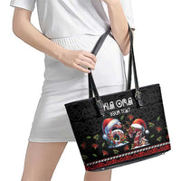 Aotearoa Six Seven Personalized Leather Tote Bag New Zealand Funny Christmas - Polynesian Pride