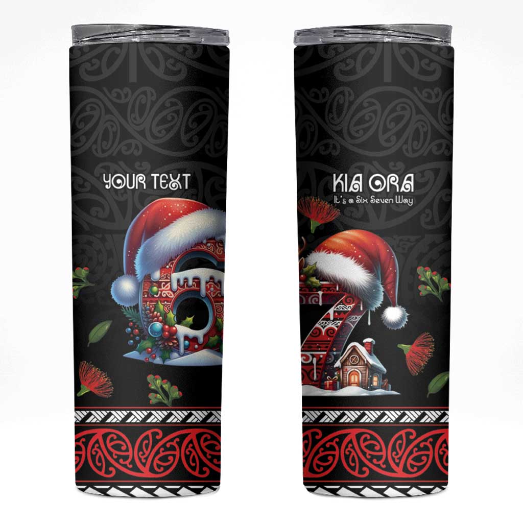 Aotearoa Six Seven Personalized Skinny Tumbler New Zealand Funny Christmas LT9 Red - Polynesian Pride