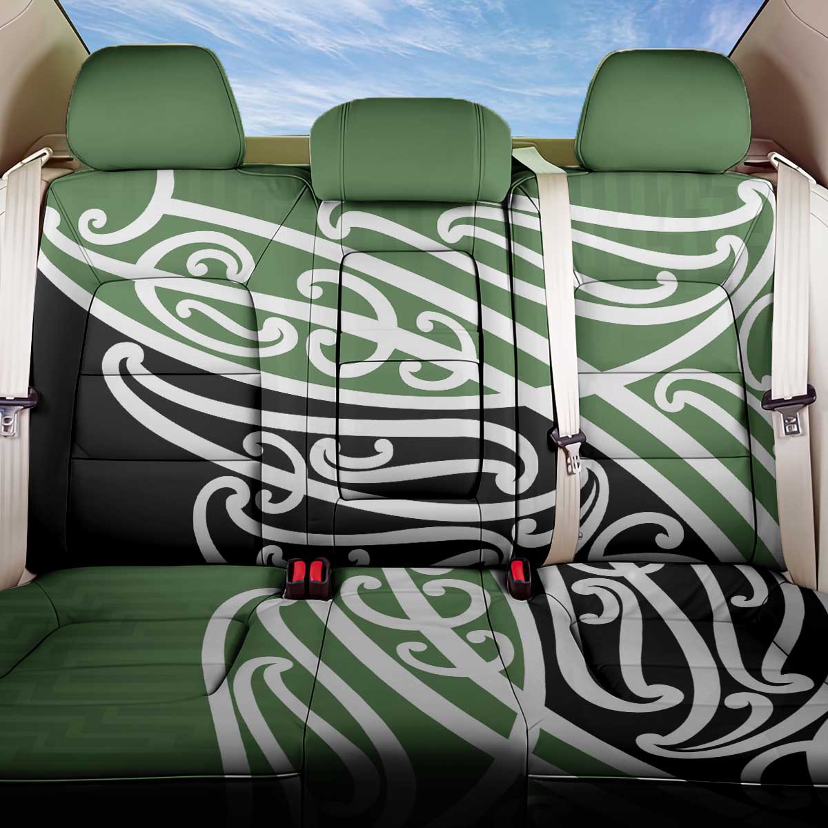 Green Fern New Zealand Kowhai Ngutukak Back Car Seat Cover LT9 One Size Green - Polynesian Pride